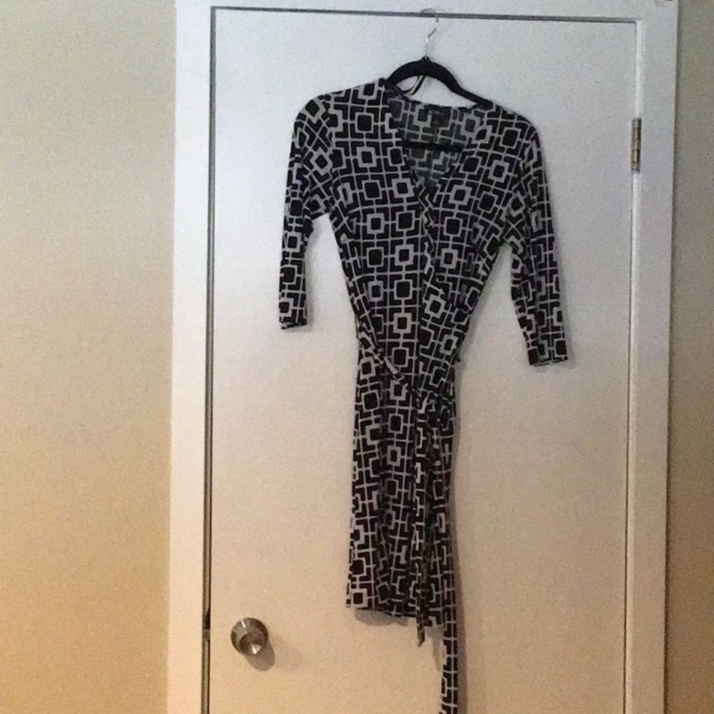 White and black dress